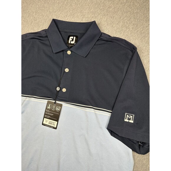 FootJoy Golf‎ Mens Small Color Block Lisle Navy Heather Sky White 27340 NWT - Picture 1 of 7